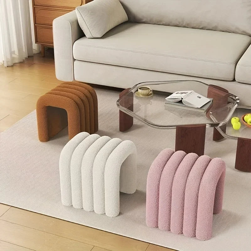 Luxury Velvet Accent Stool – Footrest & Makeup Bench