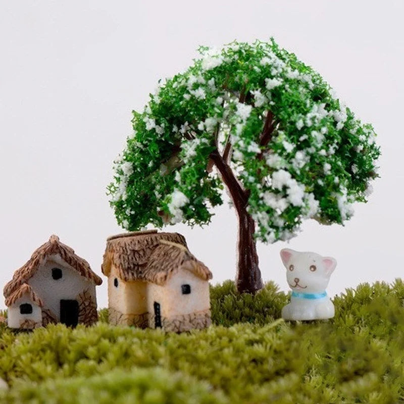 4-Piece Miniature Fairy Garden Figurines – Resin House Statues