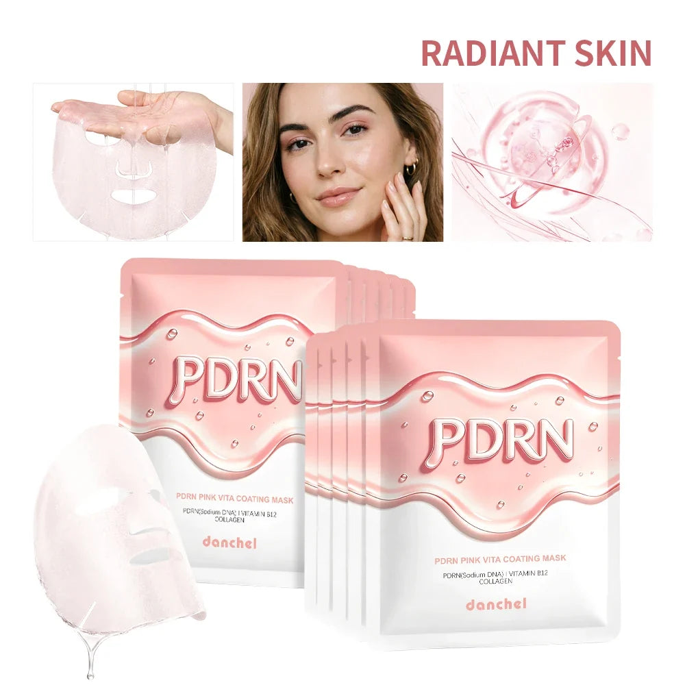 10-Pack PDRN Salmon DNA Sheet Mask – Glass Skin Hydrating & Firming
