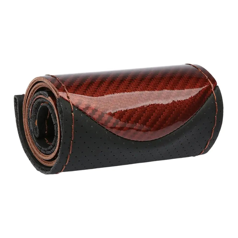 Carbon Fiber Hand-Stitched Steering Wheel Cover | Faux Leather