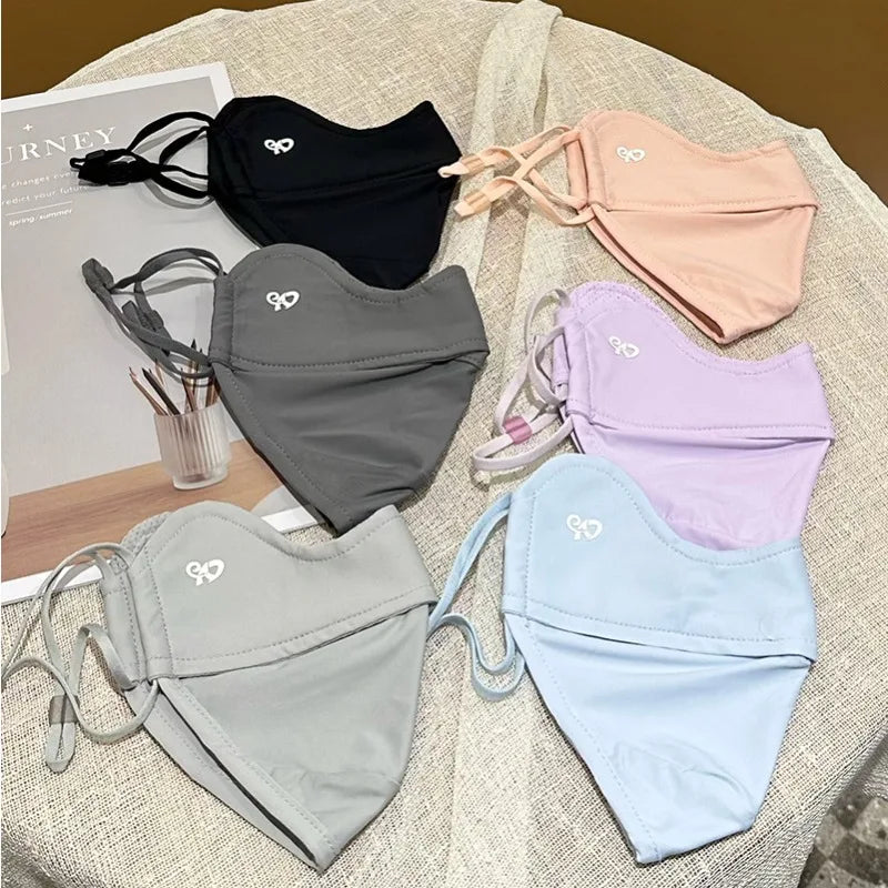 Ice Silk Face Scarf – Summer Sun Cover Veil for Women