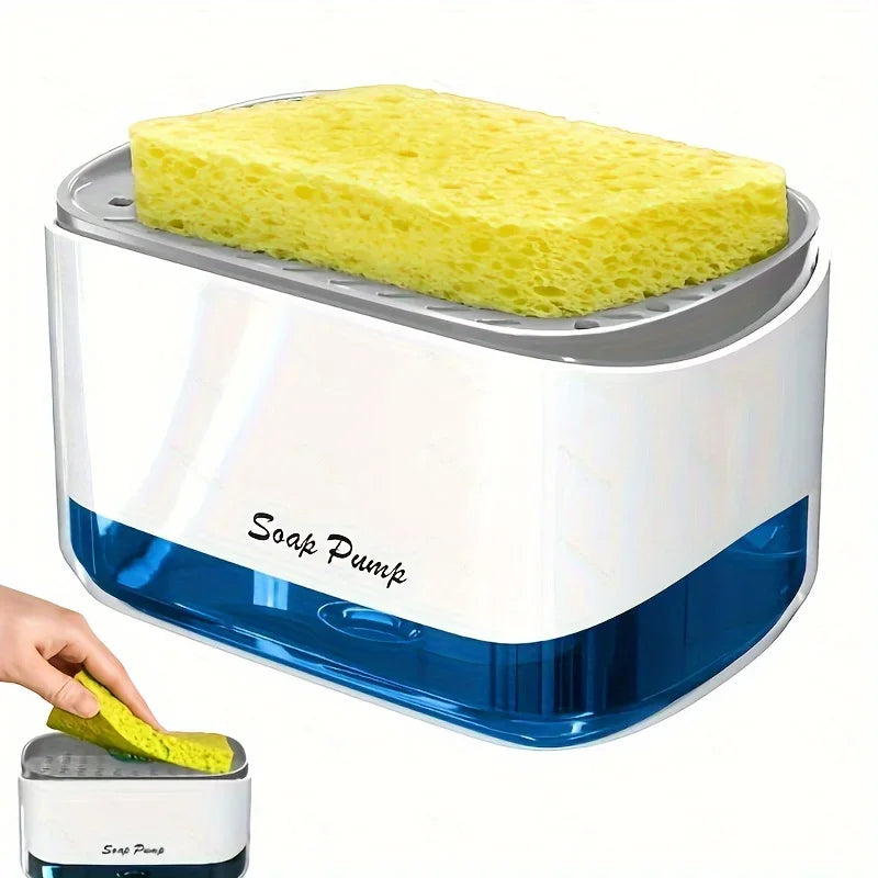 2-in-1 Kitchen Soap Dispenser & Sponge Holder | Large Capacity