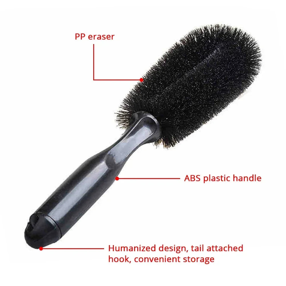 Car Wheel & Rim Detailing Brush | Tire Scrubber for Auto & Moto