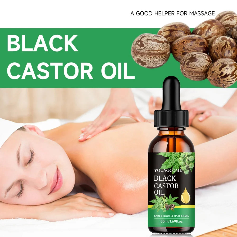 Black Castor Oil Healthy Improves Hair Line Toughness Nourishes Body