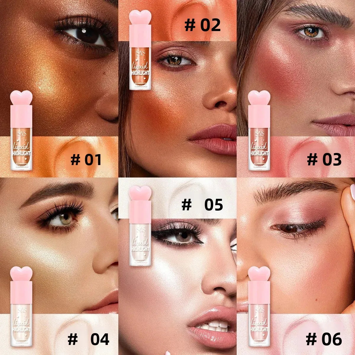 SAS Liquid Highlighter – Face & Body Shimmer Contour Makeup