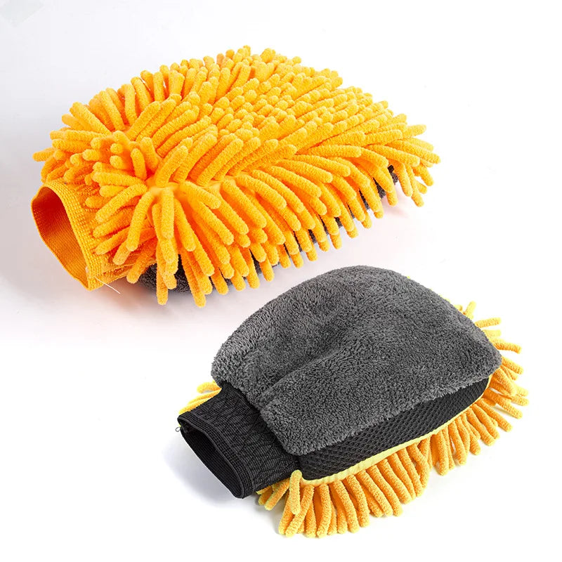 Microfiber Chenille Car Wash Mitt – Waterproof Detailing Glove