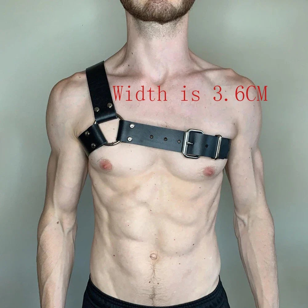 Handmade PU Leather Harness Fetish Men Gay Underwear Gothic Harajuku