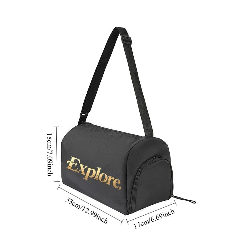 Nature Print Oxford Fitness Bag Waterproof Crossbody Gym Duffle Large