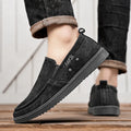 Men's Denim Canvas Slip-On Loafers – Low Top, Big Sizes