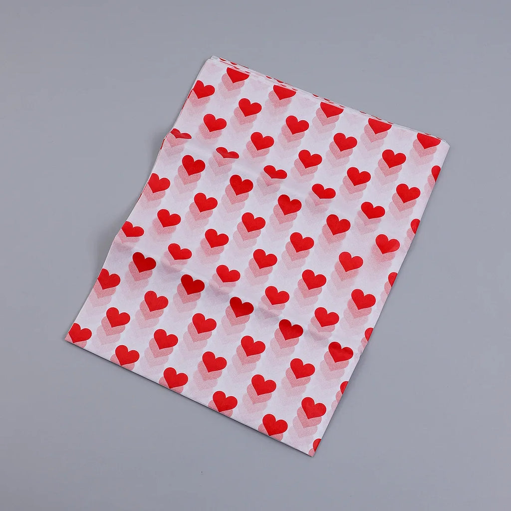 20 Sheets Valentine's Day Tissue Paper Red Love Heart Wrapping