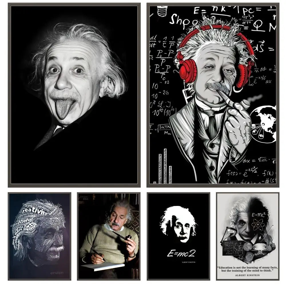 Albert Einstein HD Waterproof Self-Adhesive Wall Art Poster