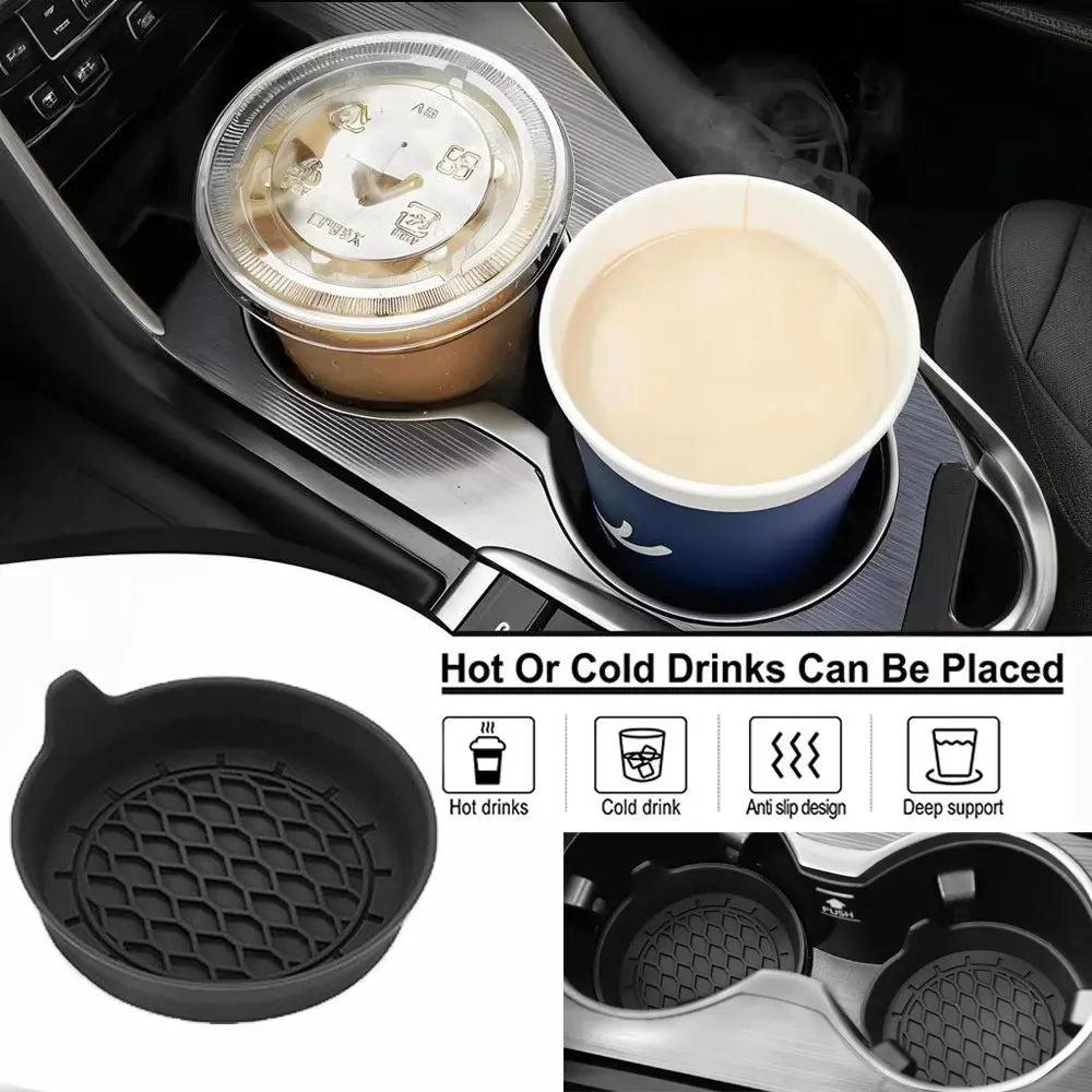 Silicone Car Cup Holder Insert Coasters – Anti-Slip 1/2/4 Pack