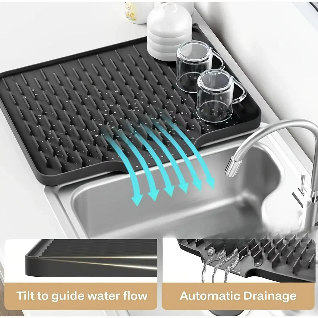 Silicone Drain Mat – Kitchen Sink Dish Drying & Heat Pad