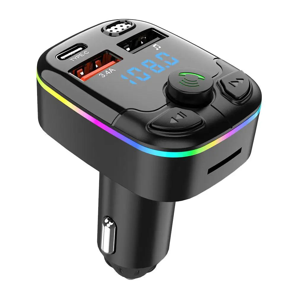 Bluetooth FM Transmitter Car Kit | Dual USB 3.1A LCD TF Card