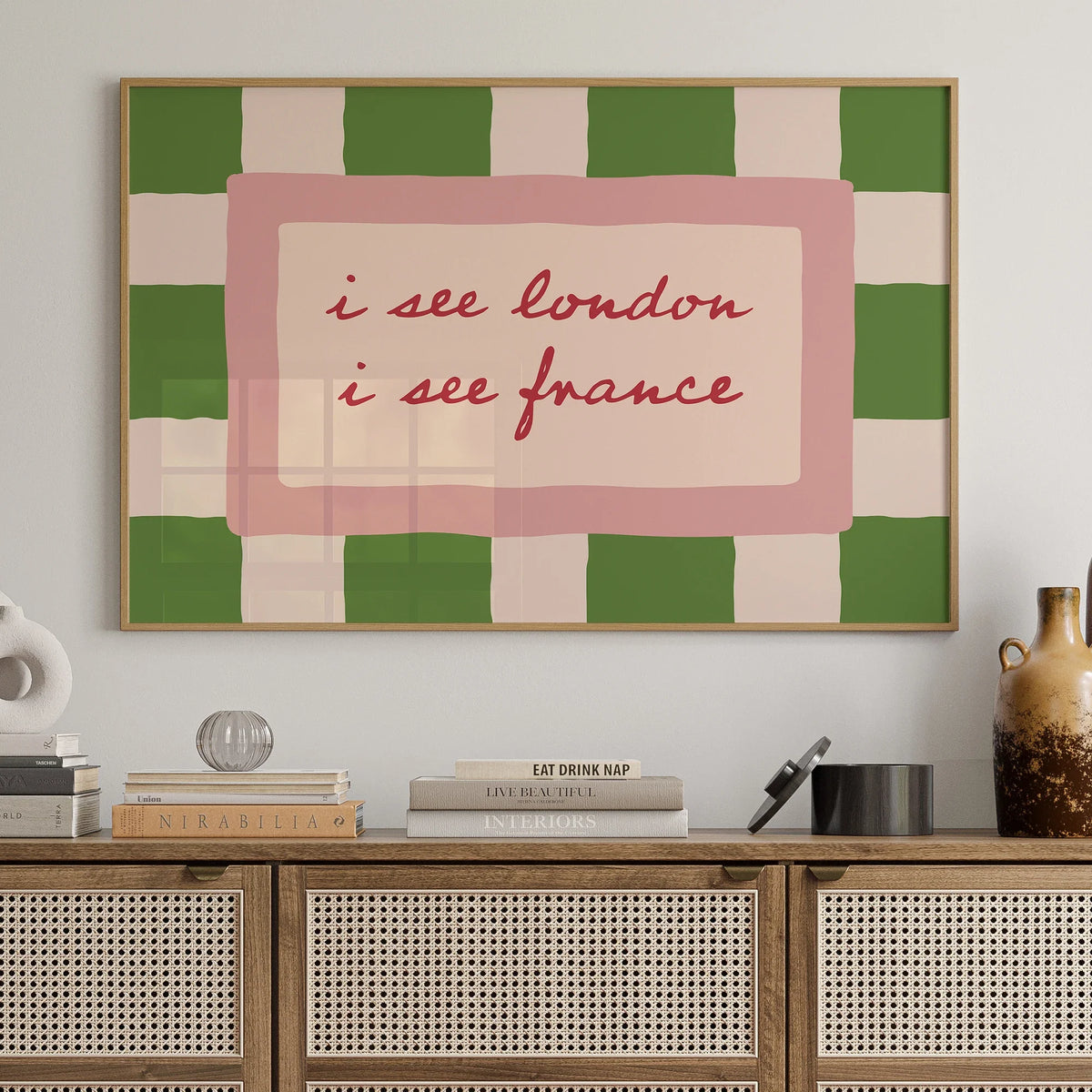 "I See London I See France" Funny Canvas Wall Art Print