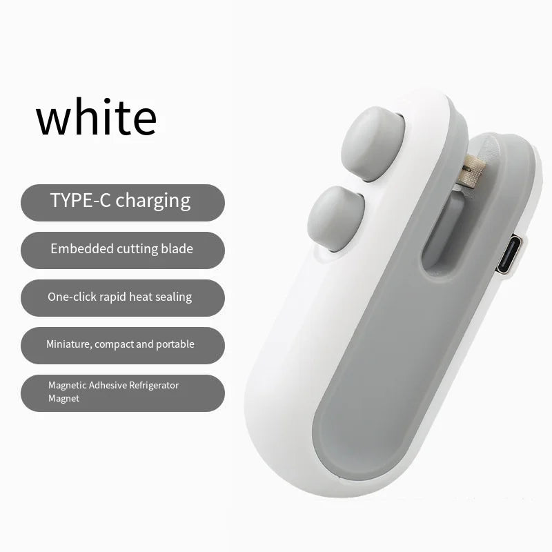 HOMEFISH Mini USB Rechargeable Heat Sealer | Handheld Bag Sealer