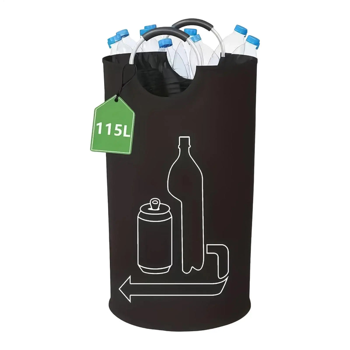 115L Folding Recycling Bin | Large Bottle Storage Basket