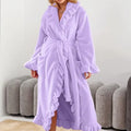Women's Long Coral Velvet Robe – Soft Thickened Loungewear