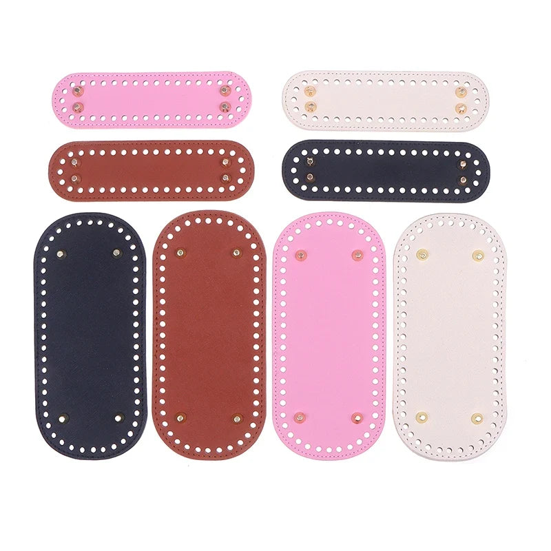 PU Leather Bag Bottom Base with Holes for DIY Crochet Bags