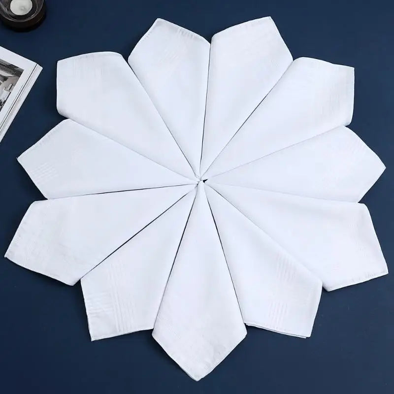 Pure Cotton White Handkerchiefs for Men & Women | 6 or 12 Pack