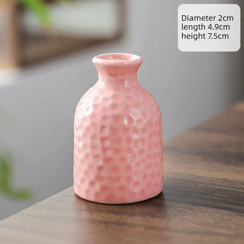 Colorful Small Vase Hydroponic Dried Flowers Living Room Desktop