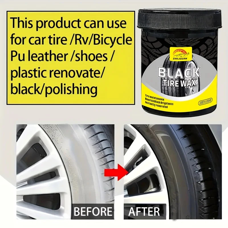 Black Tire Wax – Glossy Tyre Restorer & Coating Agent