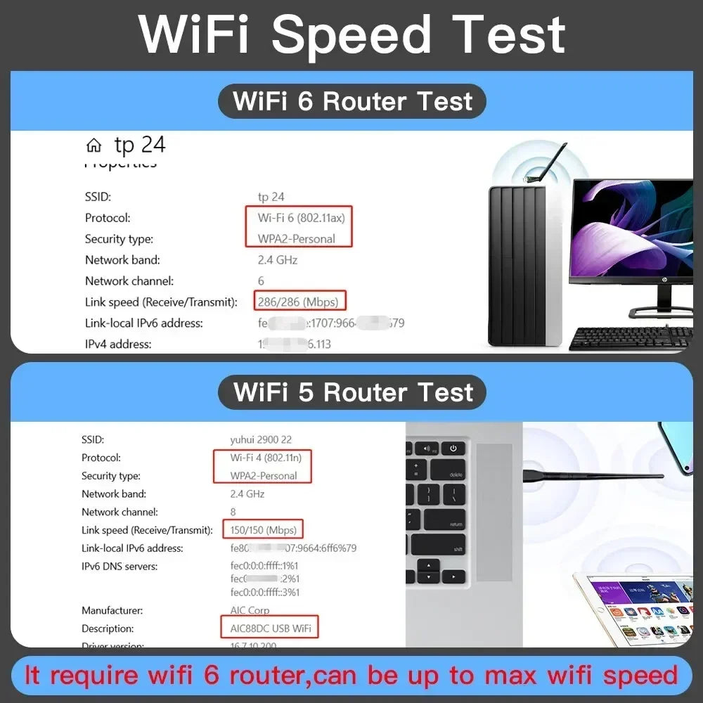FENVI WiFi 6 USB Adapter AX286 2.4GHz 802.11ax Driver Free