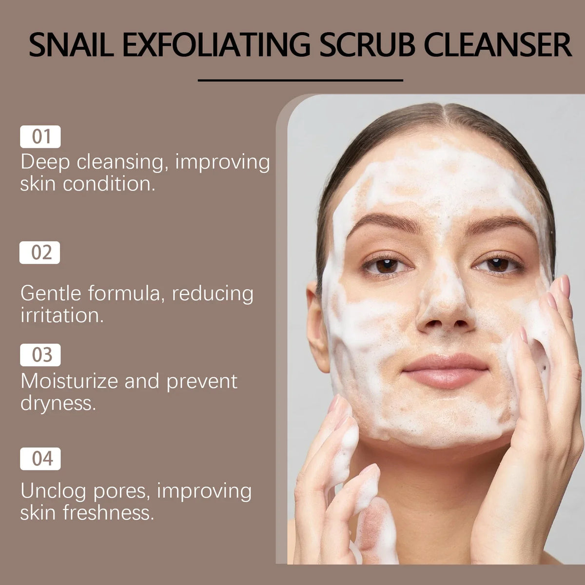 Hoygi Snail Mucin Exfoliating Face Wash – Hyaluronic Acid