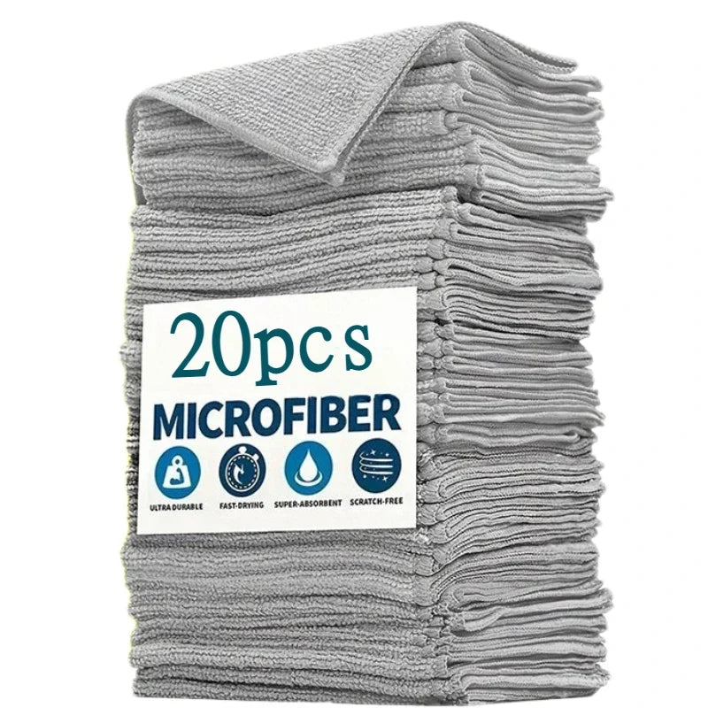 Microfiber Cleaning Rags – Absorbent Lint-Free Cloths Bulk Pack