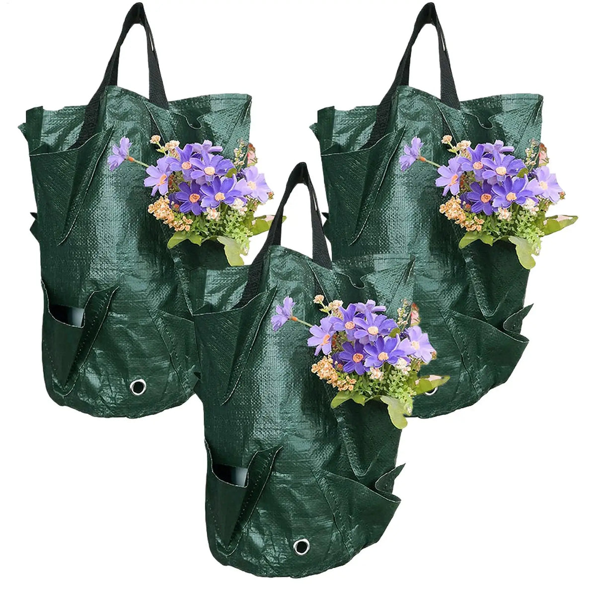 3-Pack Hanging Vertical Grow Bags – Strawberry & Tomato Planter