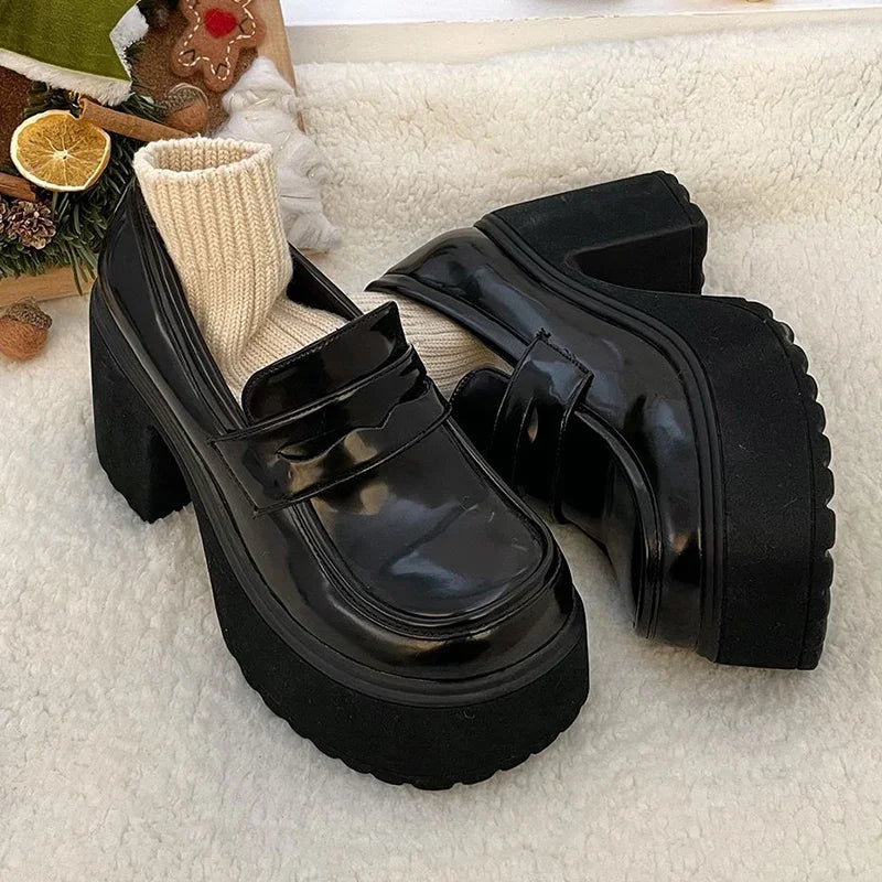Retro Mary Jane Platform Heels – Women's Thick Sole Pumps