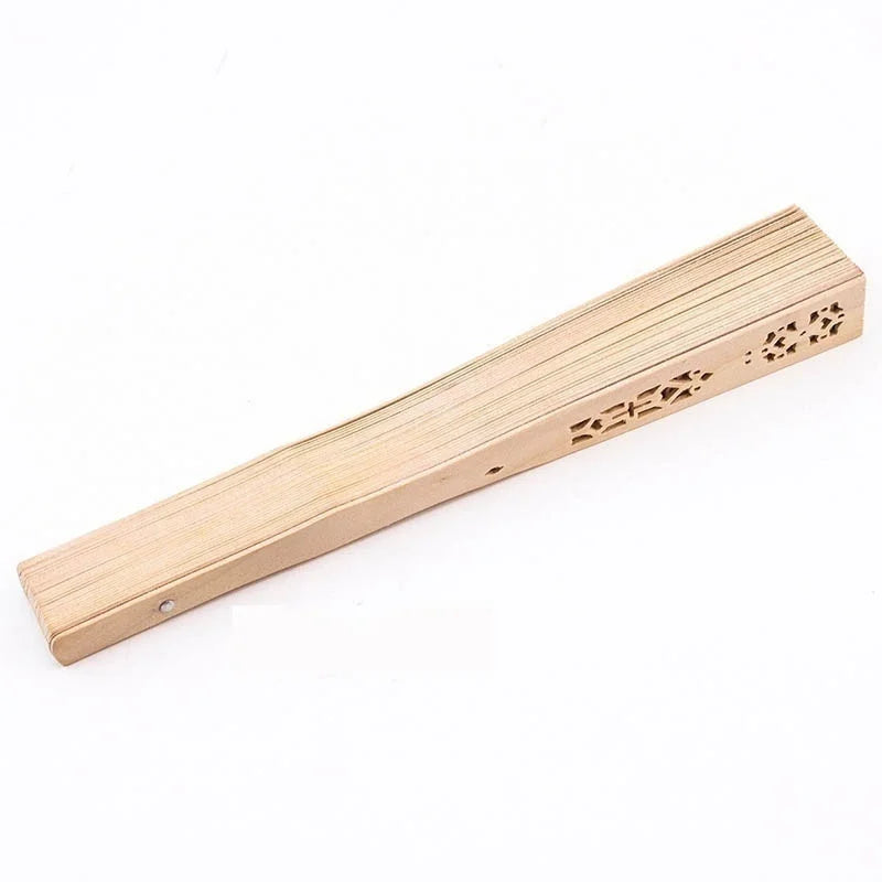 Sandalwood Folding Hand Fan 20cm – Hollow Wooden Carved Fan