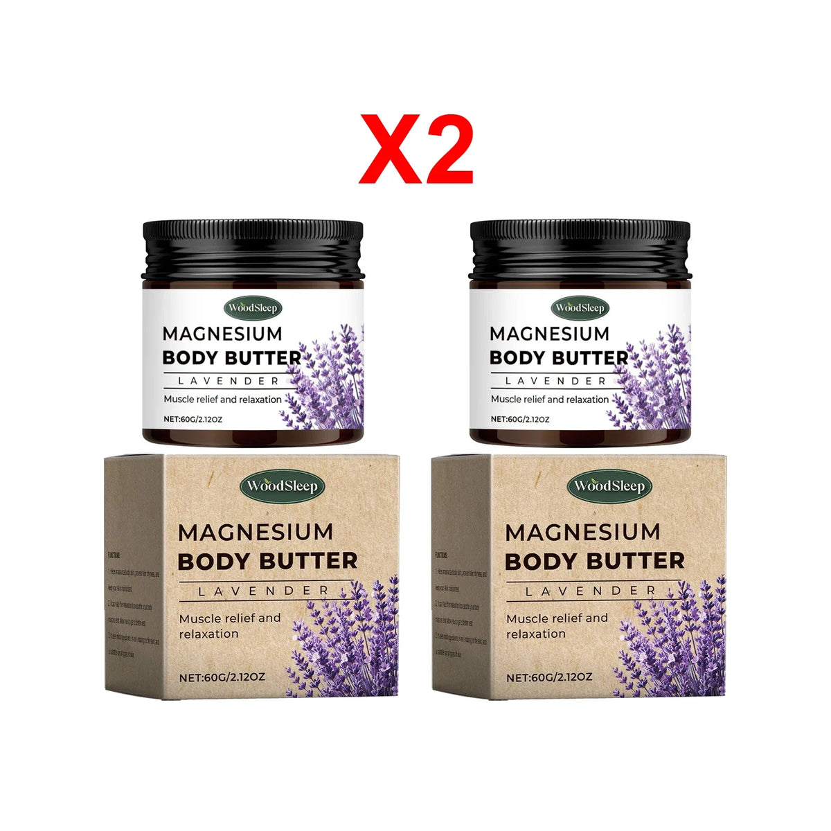 WOODSLEEP Magnesium Body Cream with Lavender – Muscle Relief