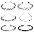 Fashion Metal Hair Band Men Women Unisex Black Waved Head Hoop Sports