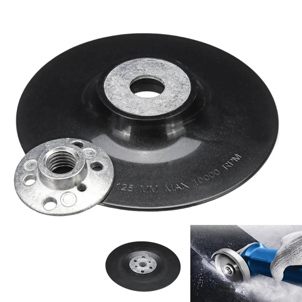 5" Resin Fiber Backing Pad M14 Thread Lock Nut for Angle Grinder