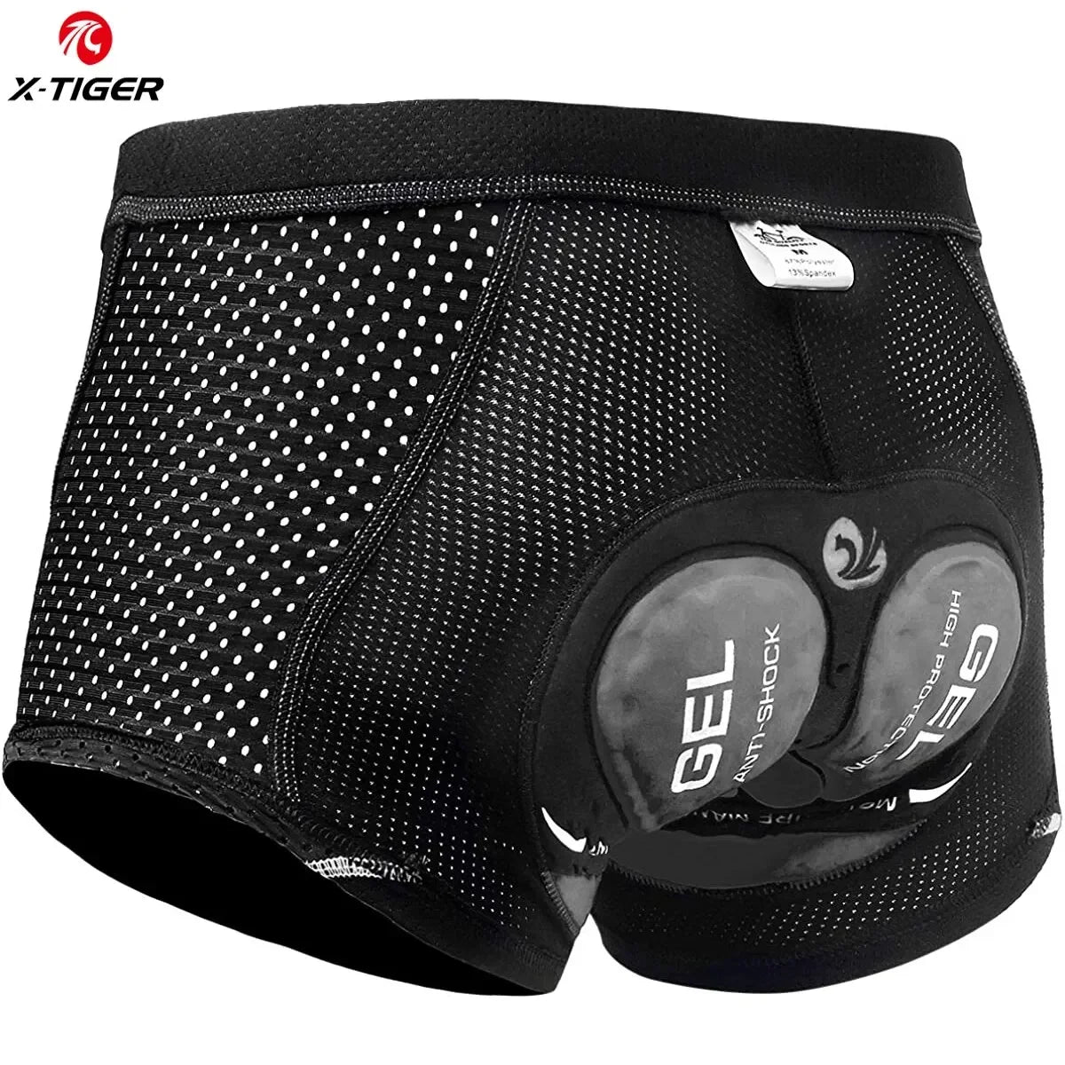 X-TIGER Men's 5D Gel Padded MTB Cycling Boxer Shorts