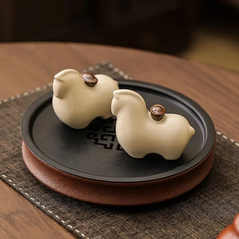 Ruyao Zodiac Horse Tea Pet Ceramic Ornament | Lucky Decor