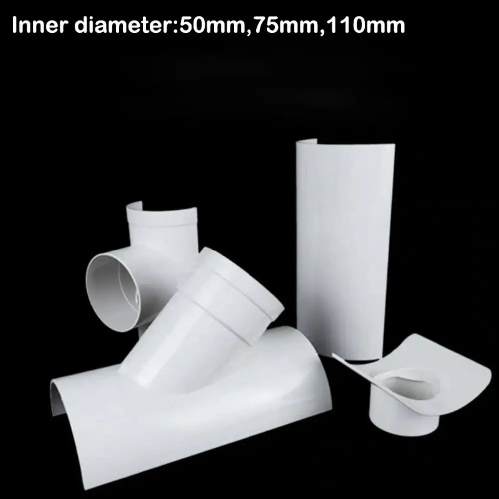 PVC Tube Repair Patch Open Tee 50 75 110 Pipe Joint White Plumbing