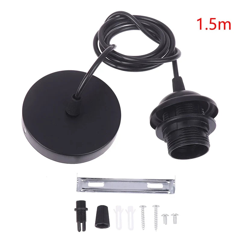 Retro E27 Pendant Lamp Holder Socket with 1m/1.5m Hanging Wire