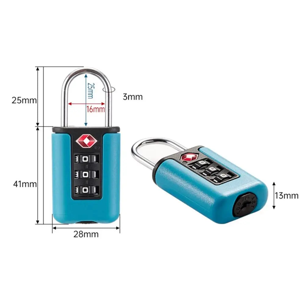 Mini 3-Digit Resettable Combination Padlock | Luggage & Backpack
