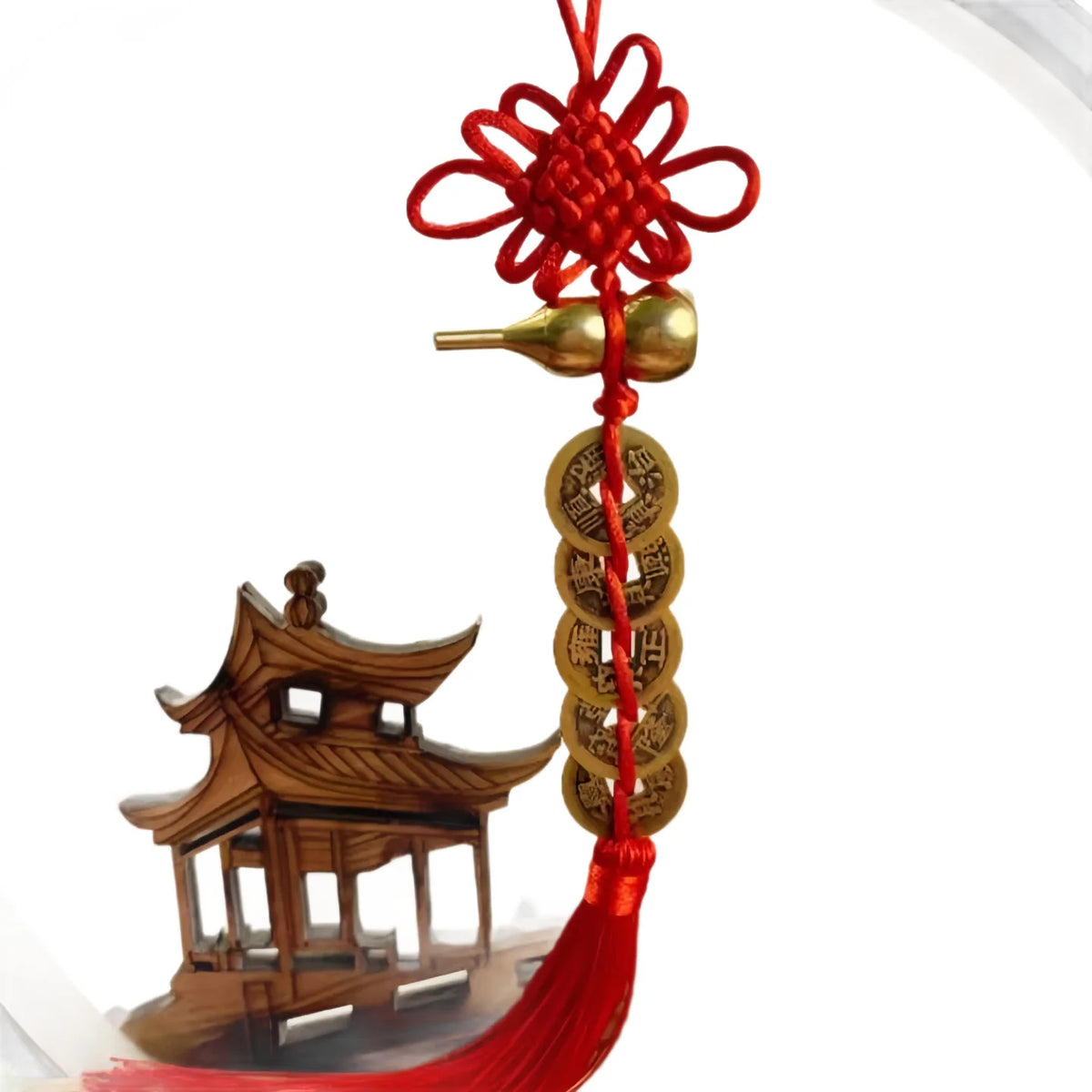 Five Emperor Coins Hanging Ornament Copper Gourd Door Facing Car
