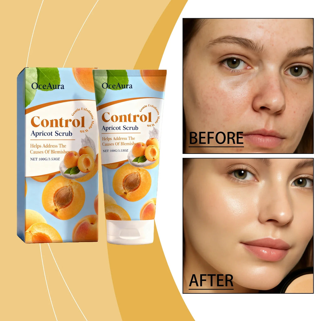 OceAura Apricot Facial Scrub – Gentle Exfoliator 100g