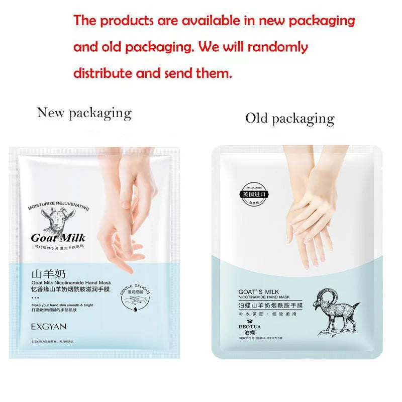 5 Pairs Goat Milk Hand Mask Skincare Nourishing Moisturizing