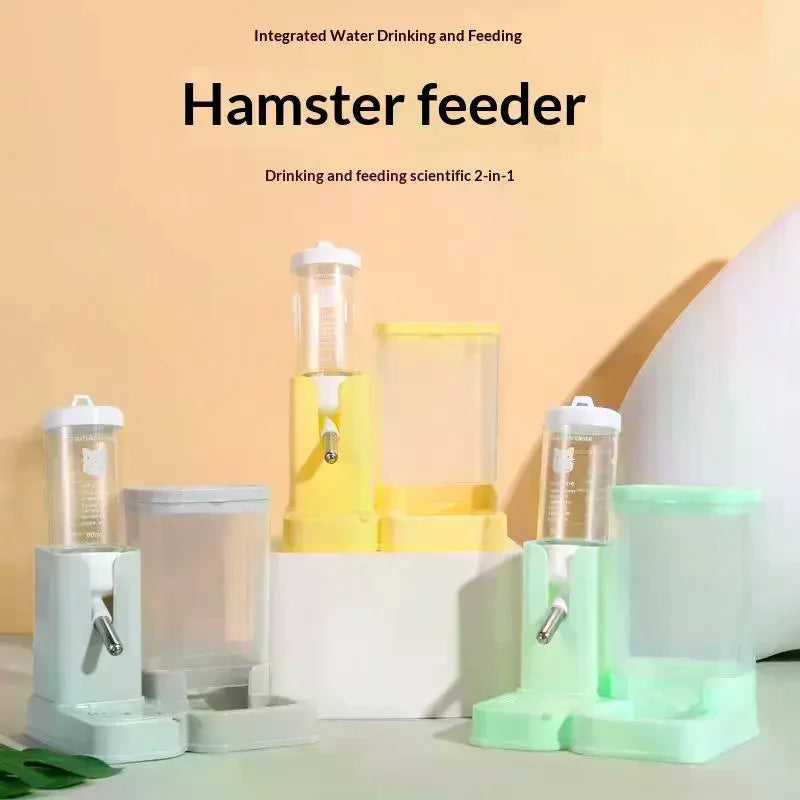 2-in-1 Hamster Water Bottle & Automatic Feeder | Leakproof