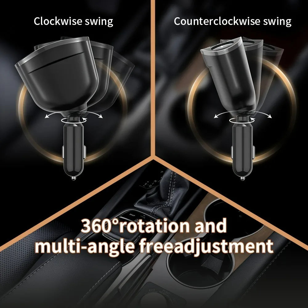 Dual USB Type-C Car Charger | Digital Display Fast Charging