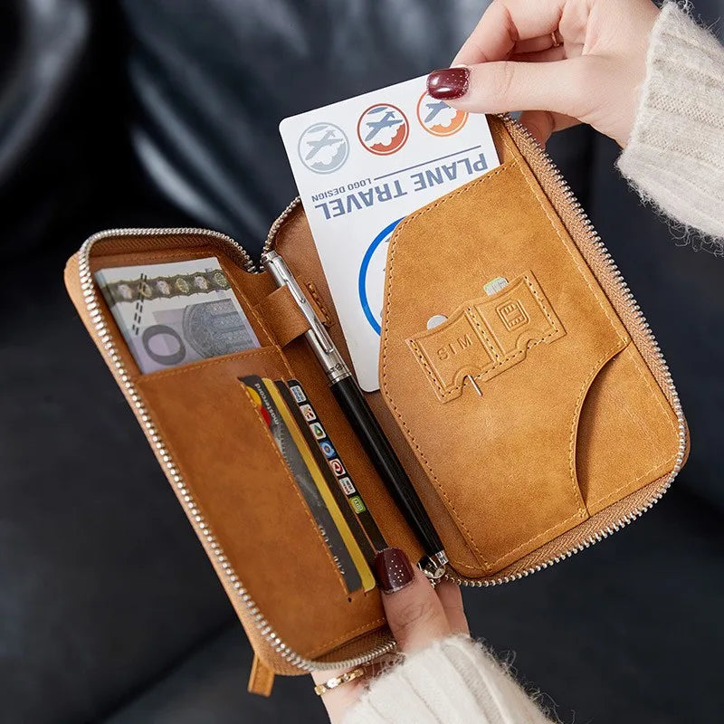 RFID Passport Holder Wallet – Minimalist PU Leather Travel Organizer