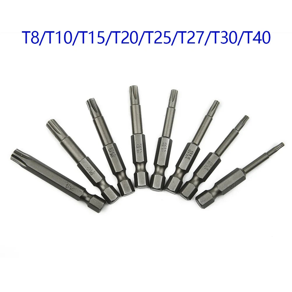5 Point Torx Drive Bit 1 4 Hex Shank Electric Screwdriver T8-T40