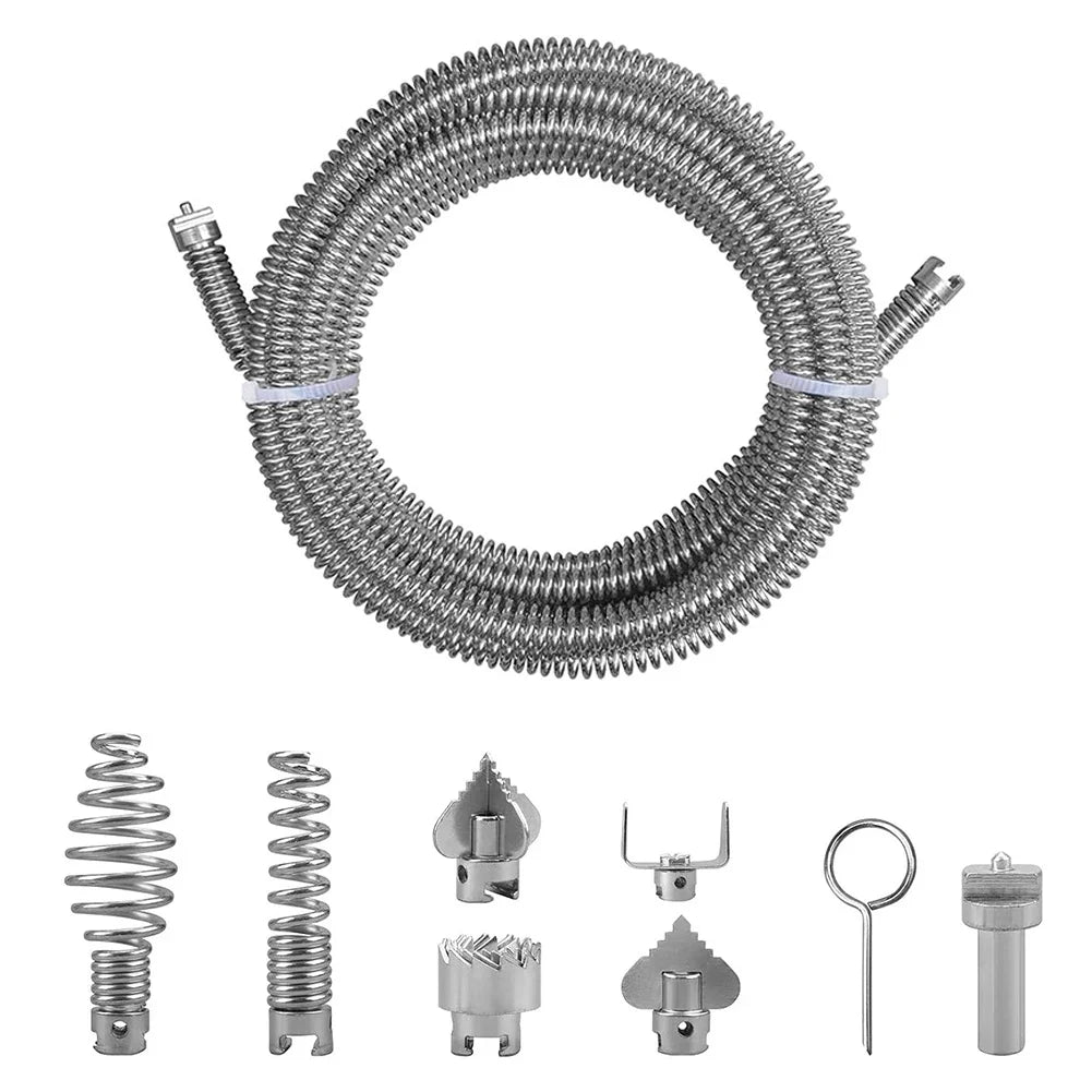 LEENKEA 3M Pipe Cleaning Spiral | 6 Cutting Heads Drain Snake