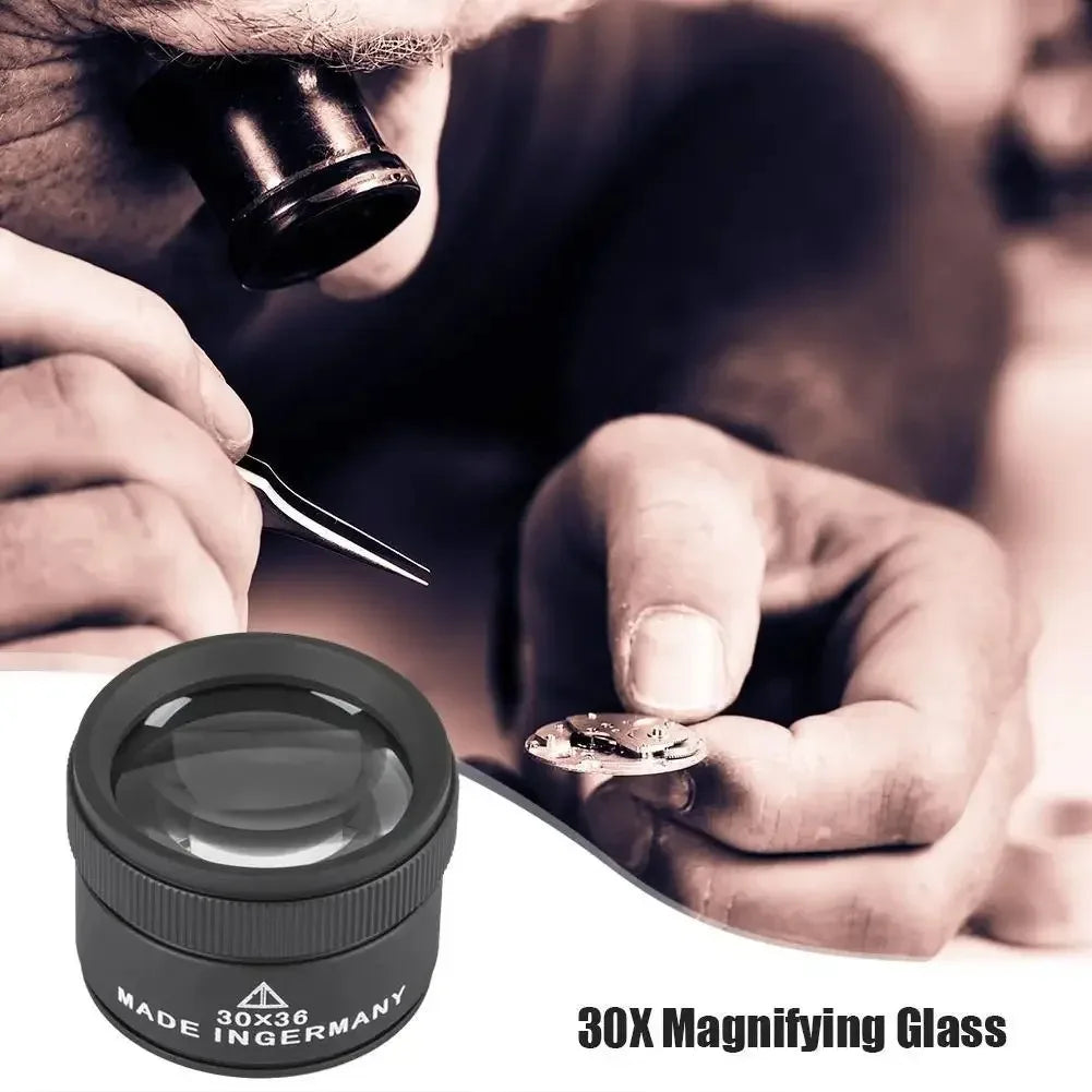 30X Jeweler's Loupe Magnifier – 36mm K9 Optical Glass Lens