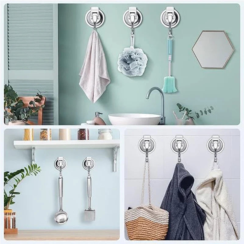 Suction Cup Hooks – No-Drill Reusable Shower & Kitchen Hooks